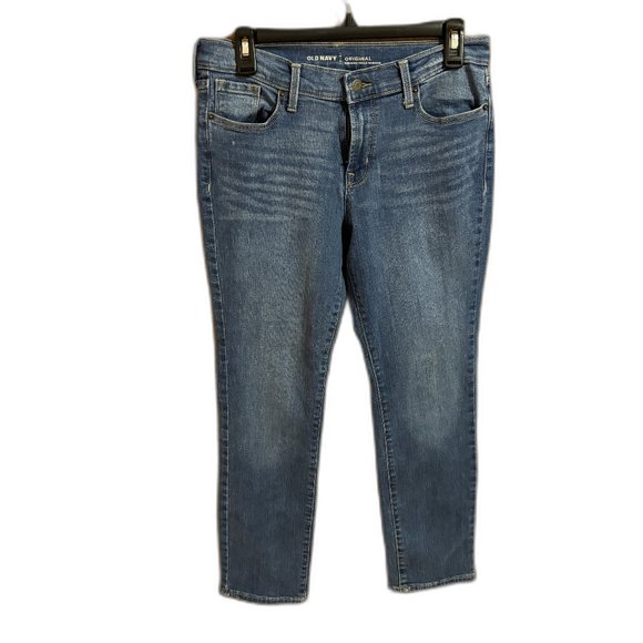 Old‎ Navy Original Mid Rise Women's Size 4 Short Blue Denim Jeans - Picture 1 of 12
